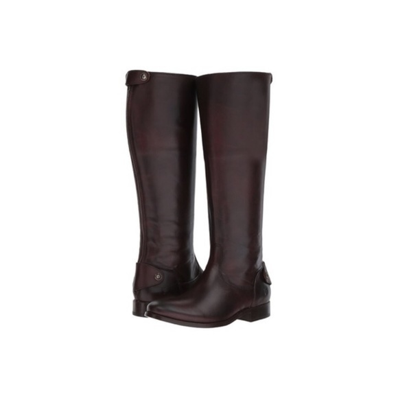 Frye Shoes - Frye Melissa Button Back Riding Boot Dark Brown
